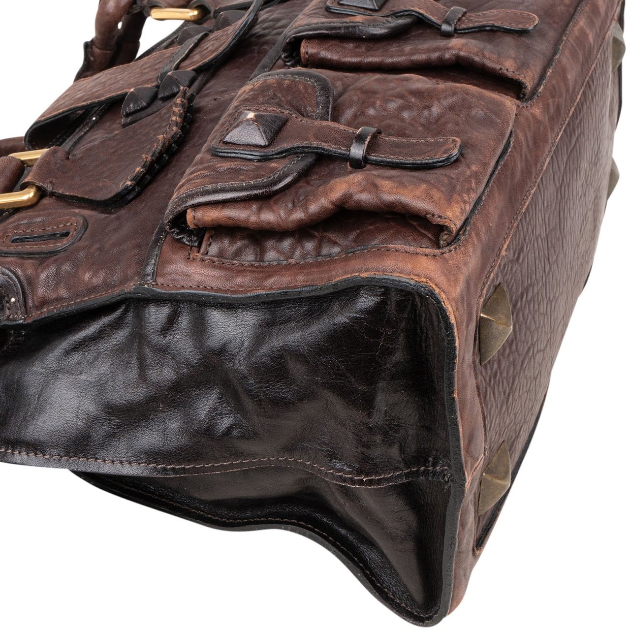 Chloé Grainded Leather Elvire Handbag Bruin