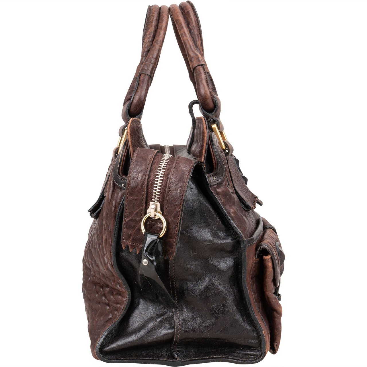 Chloé Grainded Leather Elvire Handbag Bruin
