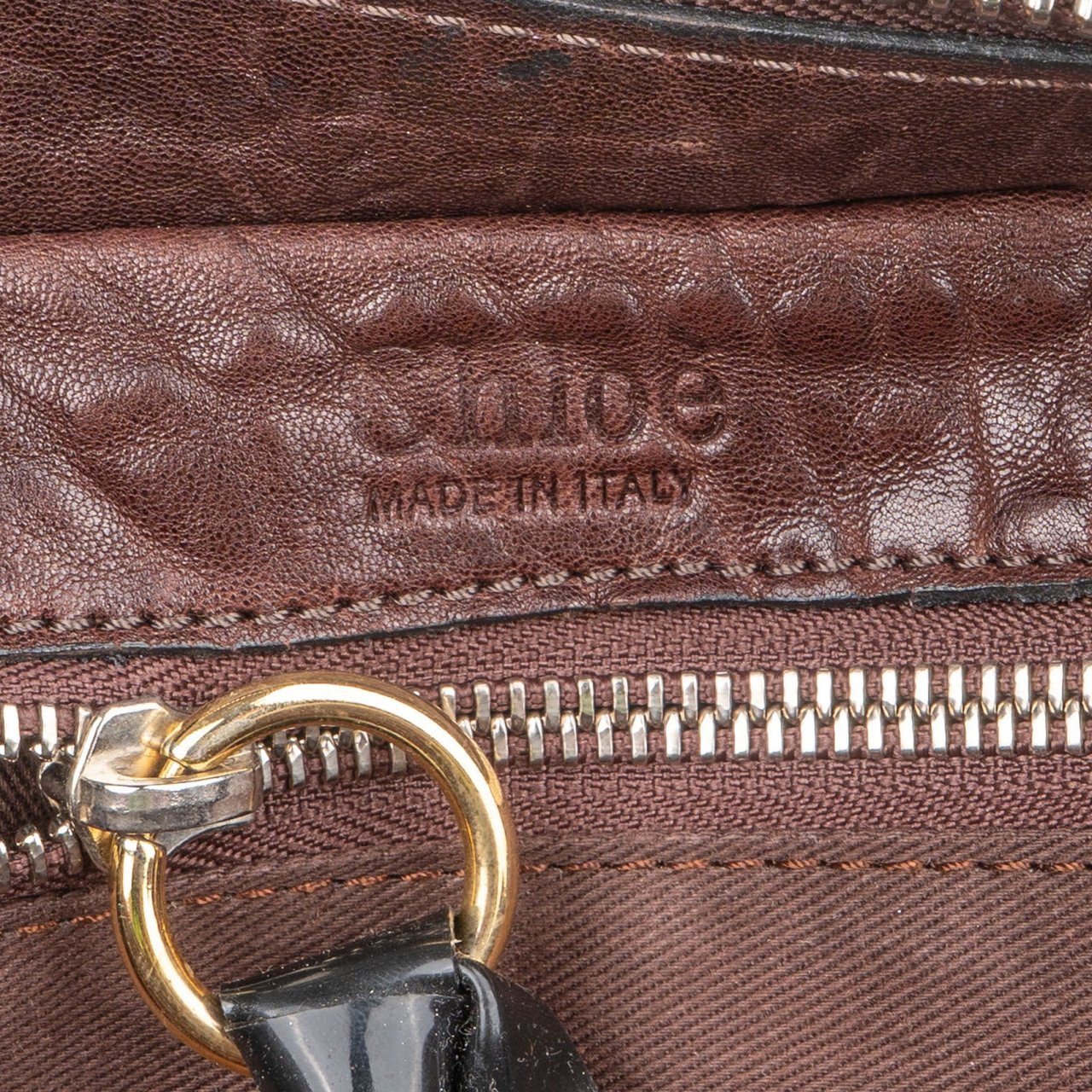 Chloé Grainded Leather Elvire Handbag Bruin