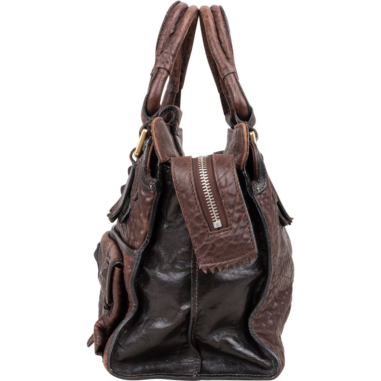 Chloé Grainded Leather Elvire Handbag Bruin