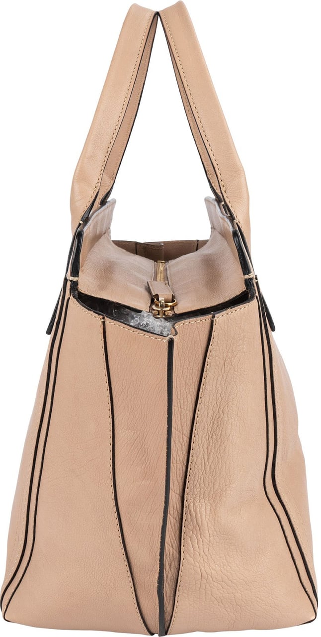 Chloé Chloé Leather Alison Handbag Beige