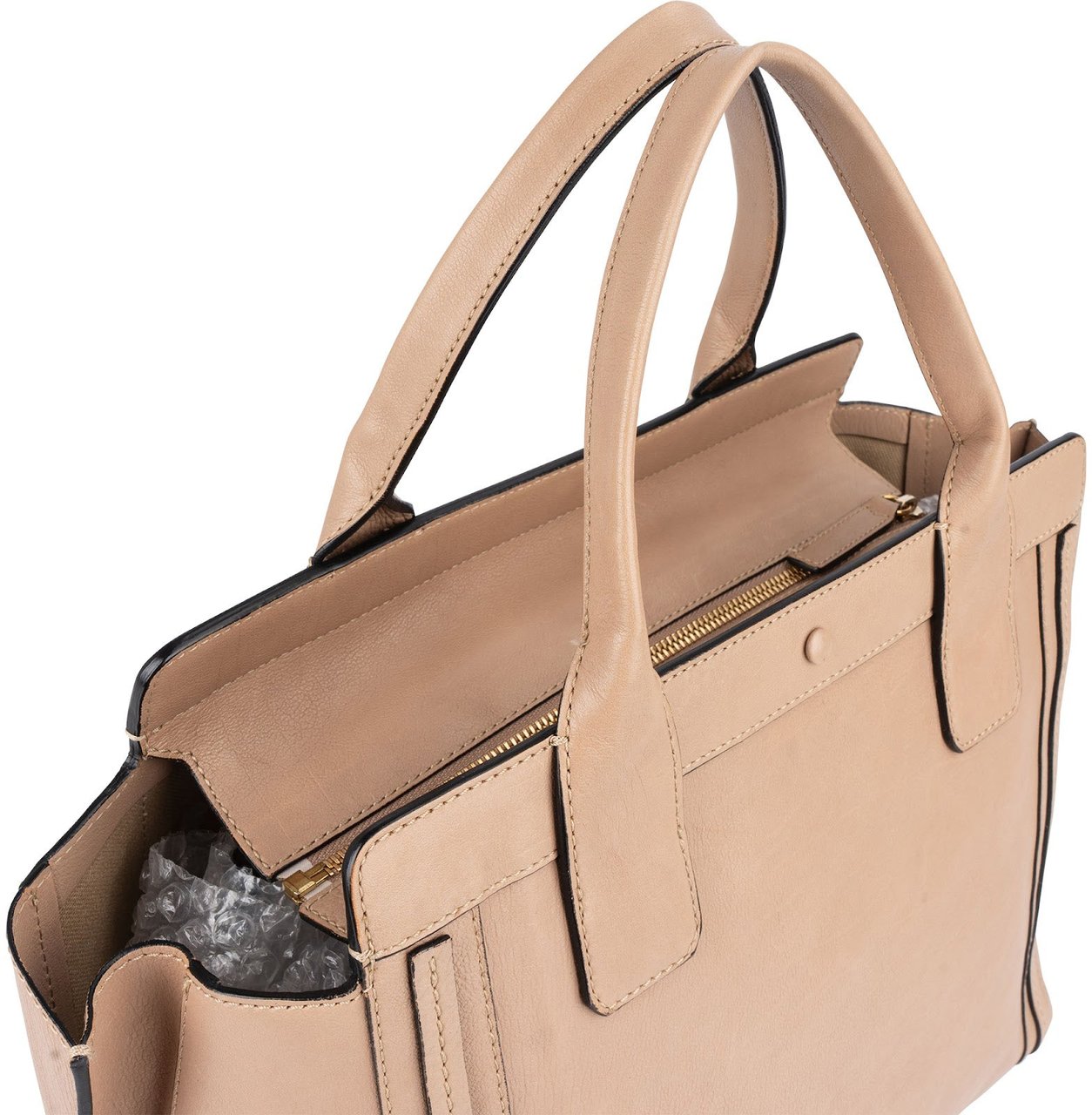 Chloé Chloé Leather Alison Handbag Beige