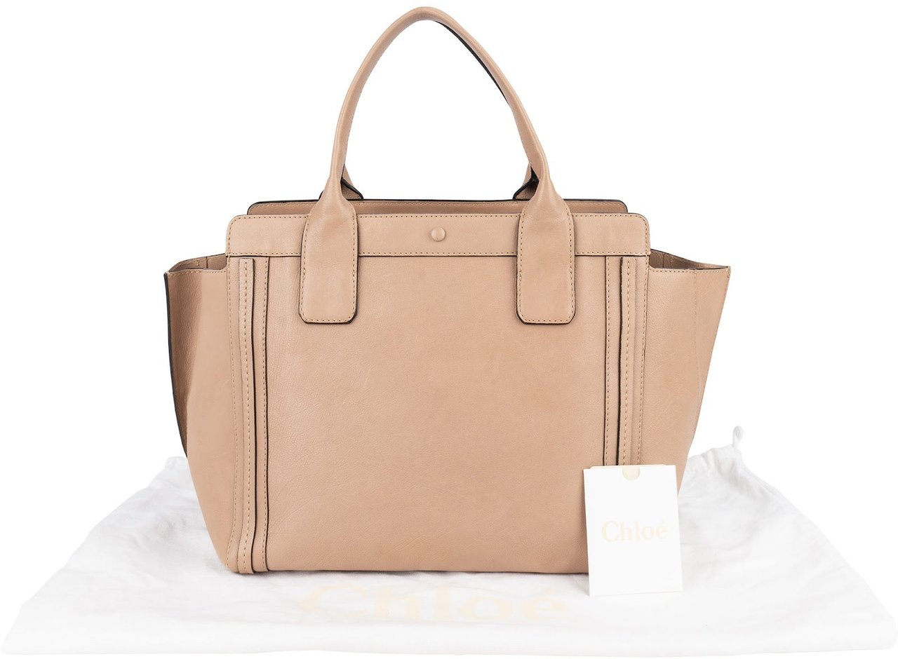 Chloé Chloé Leather Alison Handbag Beige
