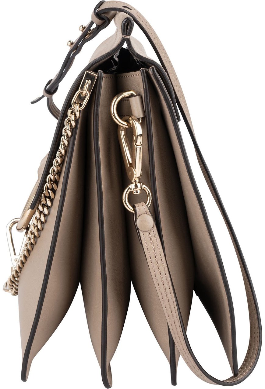 Chloé Suede Leather Faye Shoulder Crossbody Bag Beige