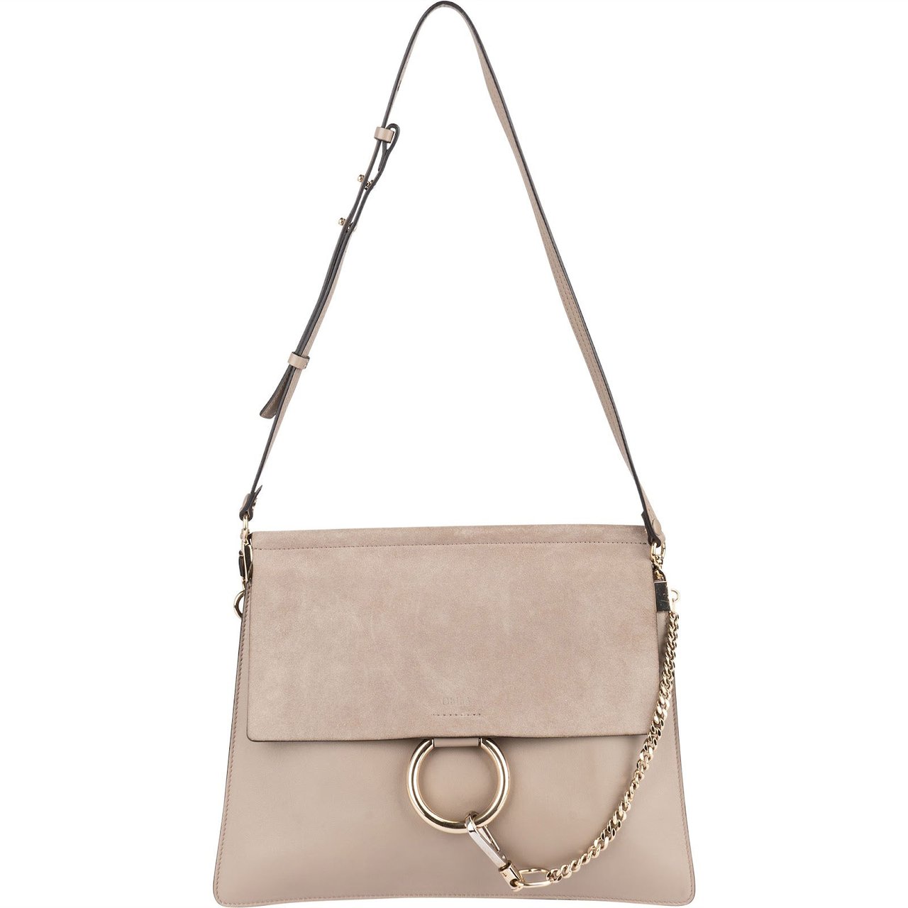 Chloé Suede Leather Faye Shoulder Crossbody Bag Beige