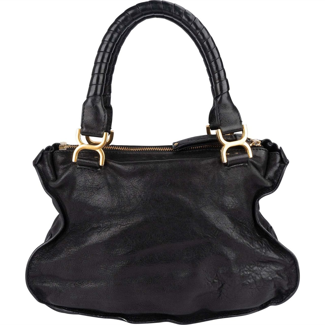 Chloé Leather Marcie Hobo Handbag Zwart
