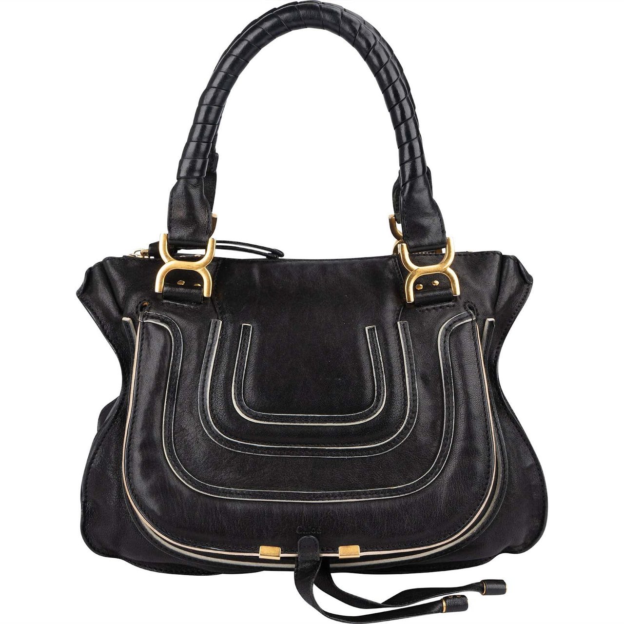 Chloé Leather Marcie Hobo Handbag Zwart