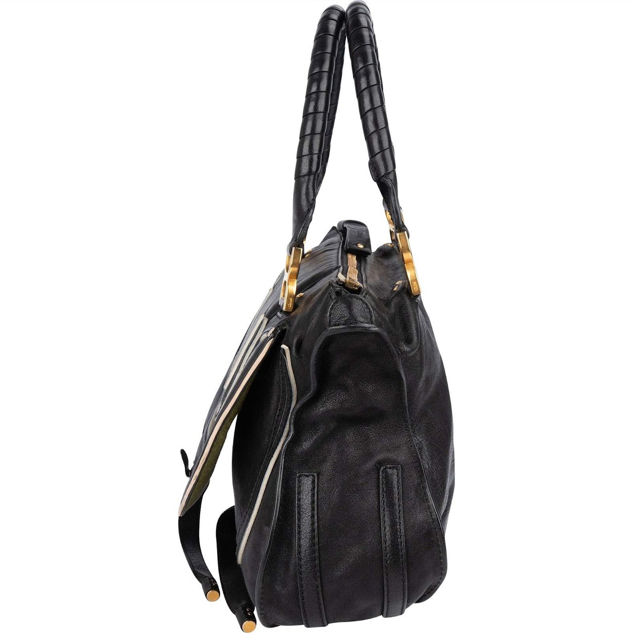 Chloé Leather Marcie Hobo Handbag Zwart