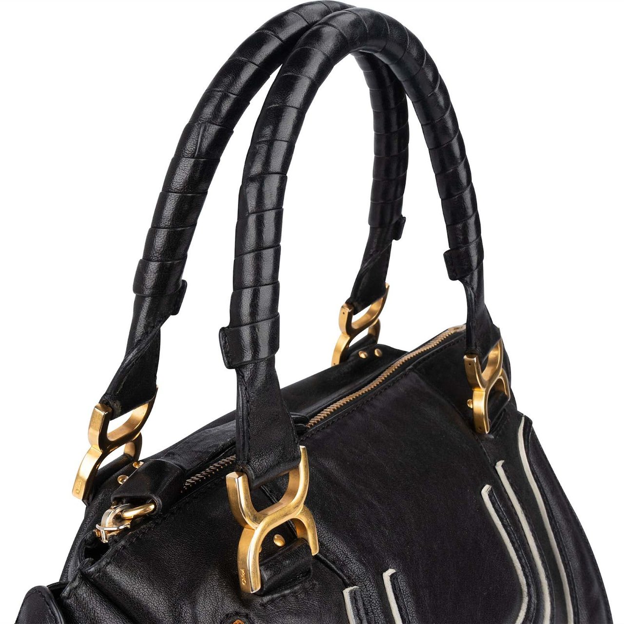 Chloé Leather Marcie Hobo Handbag Zwart
