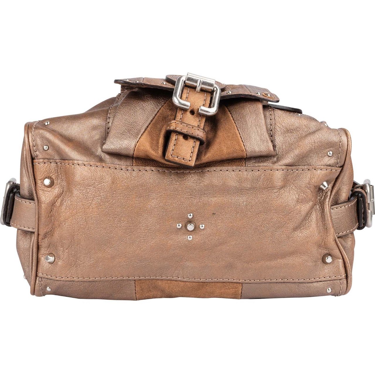 Chloé Bicolor Metallic Leather Studded Paddington Handbag Bruin