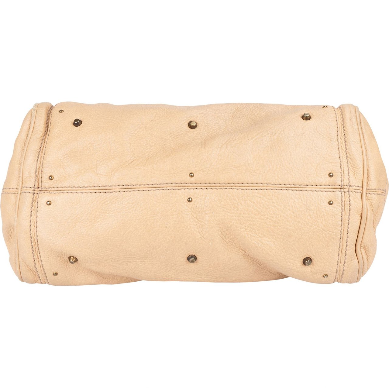 Chloé Leather Studded Paddington Satchel Handbag Beige