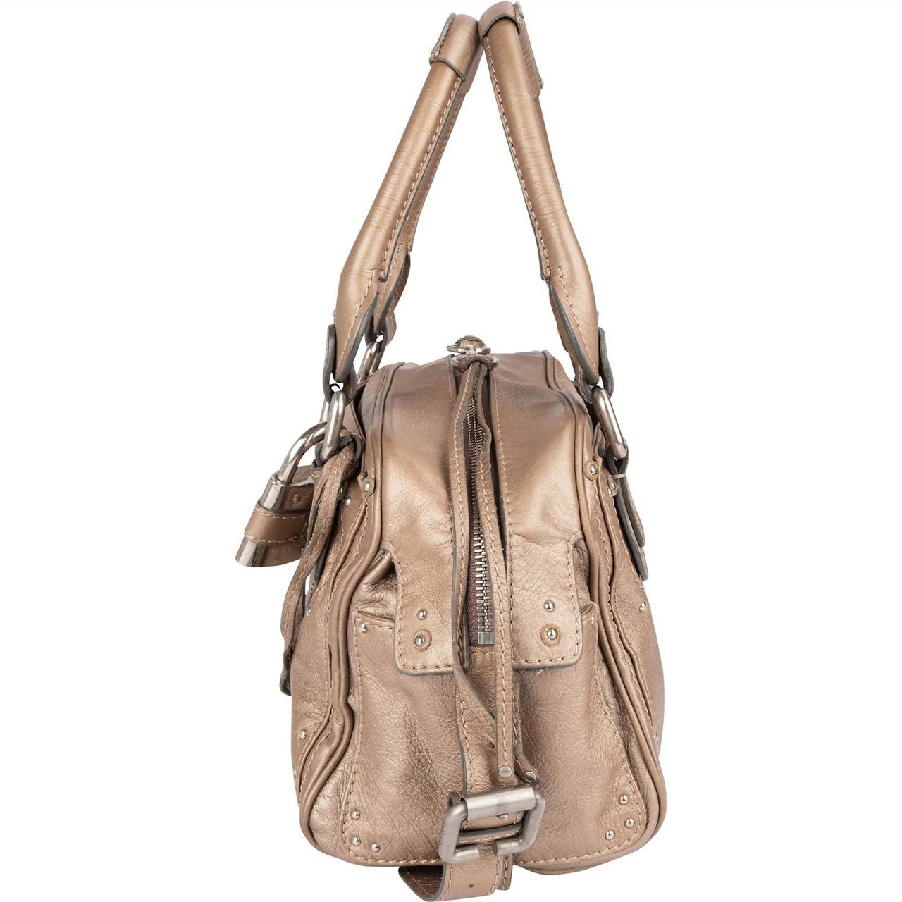 Chloé Leather Studded Paddington Satchel Handbag Divers