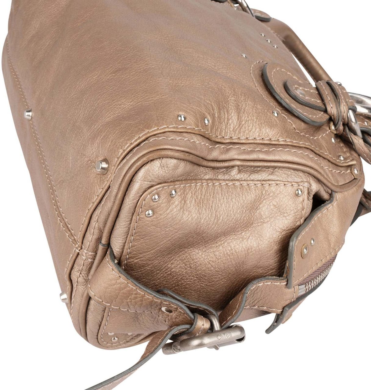 Chloé Leather Studded Paddington Satchel Handbag Divers