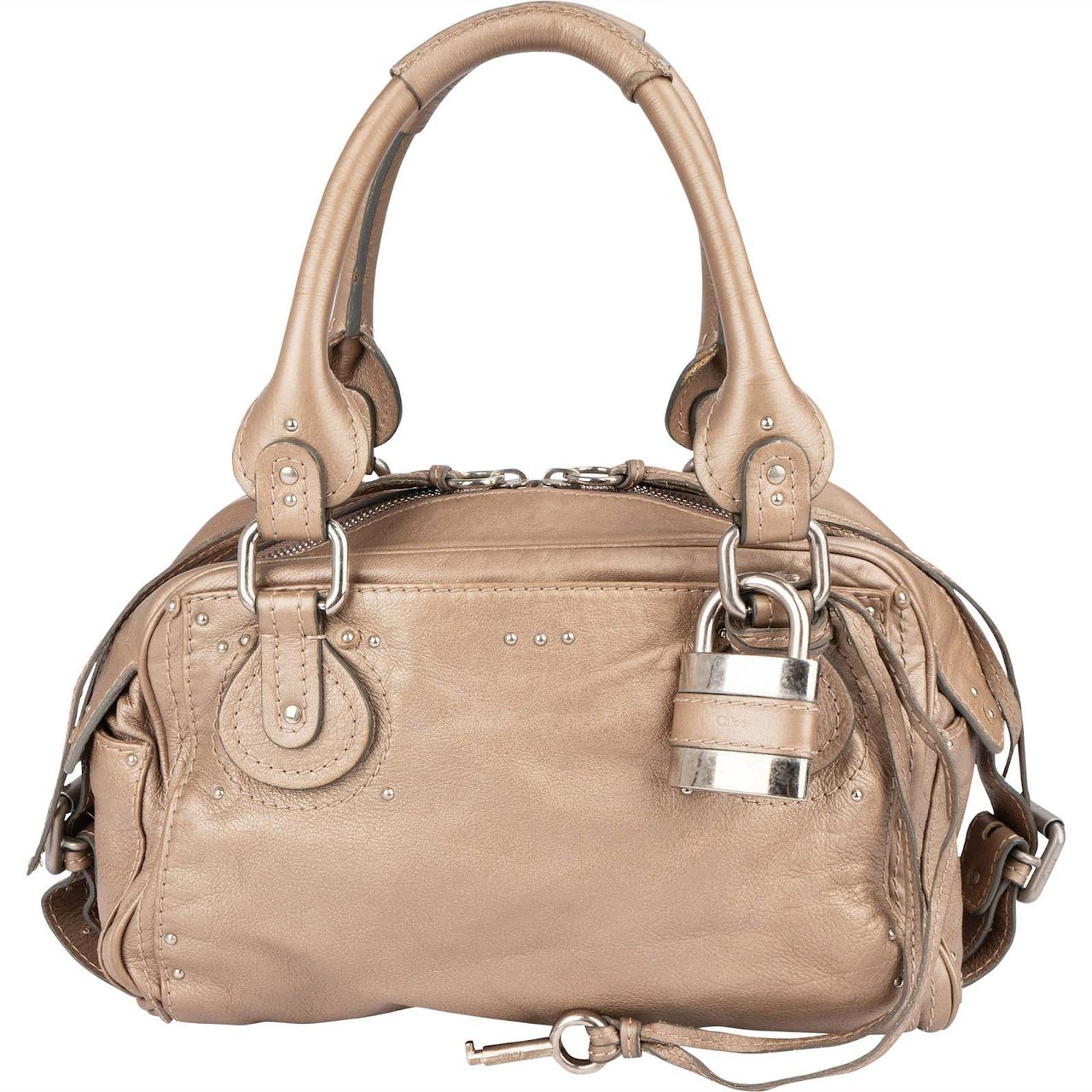 Chloé Leather Studded Paddington Satchel Handbag Divers