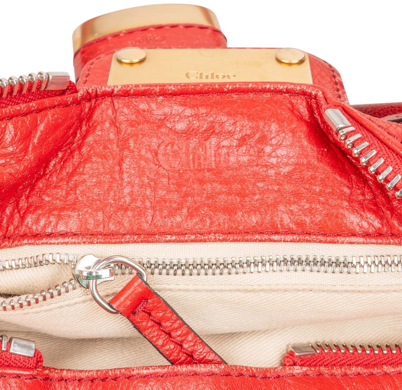 Chloé Leather Paddington Satchel Handbag Divers