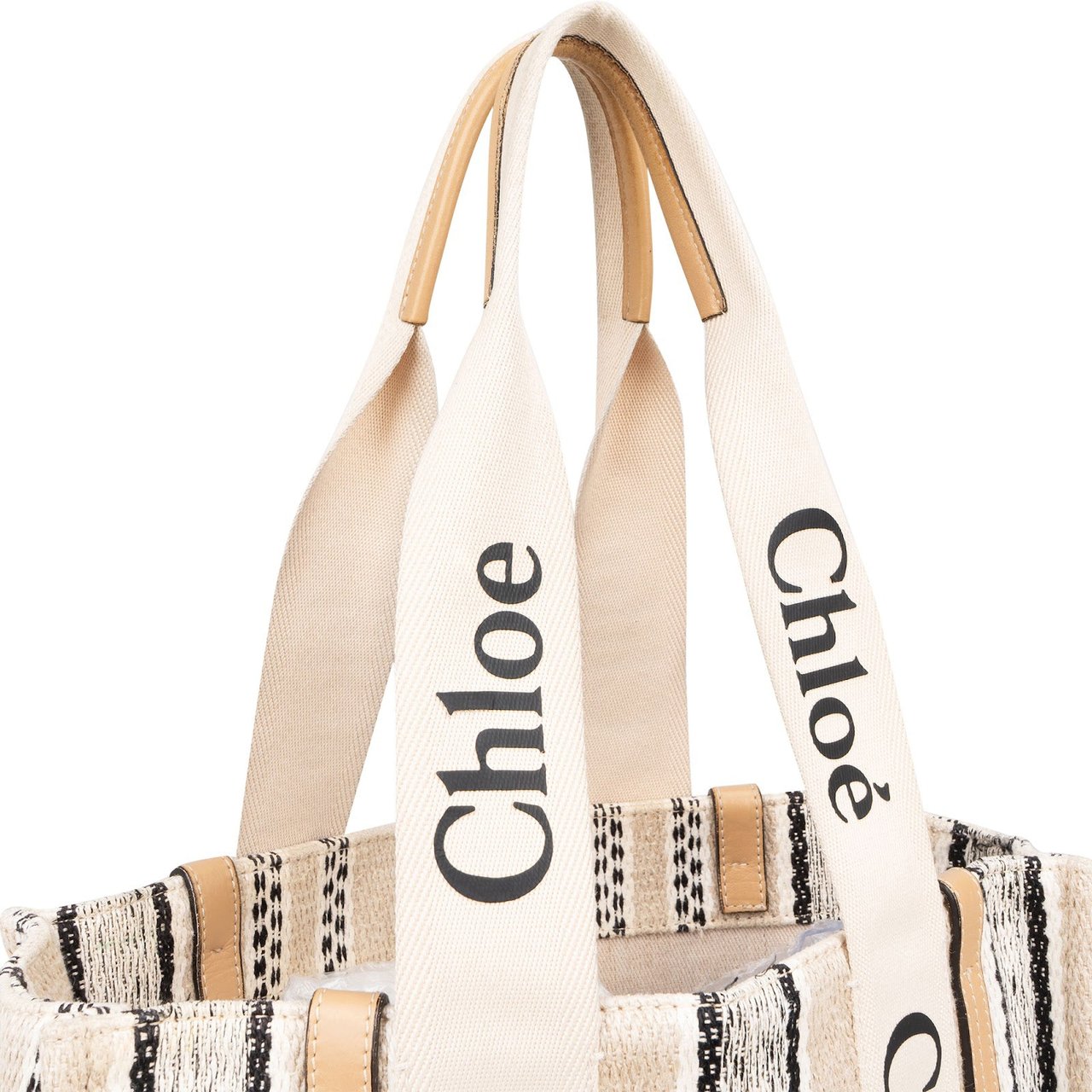 Chloé Woody Tote Medium Shoulder Bag Beige