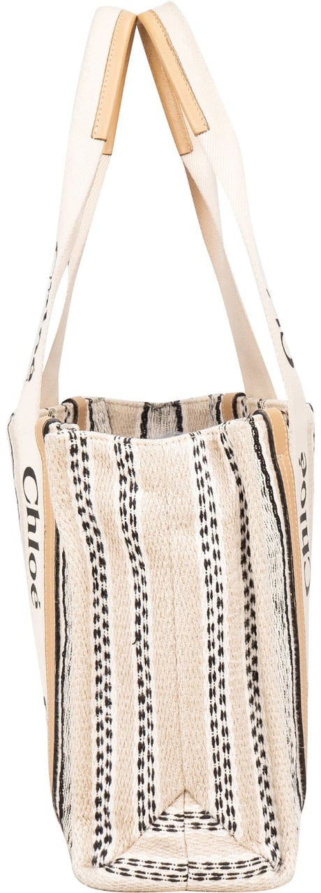 Chloé Woody Tote Medium Shoulder Bag Beige