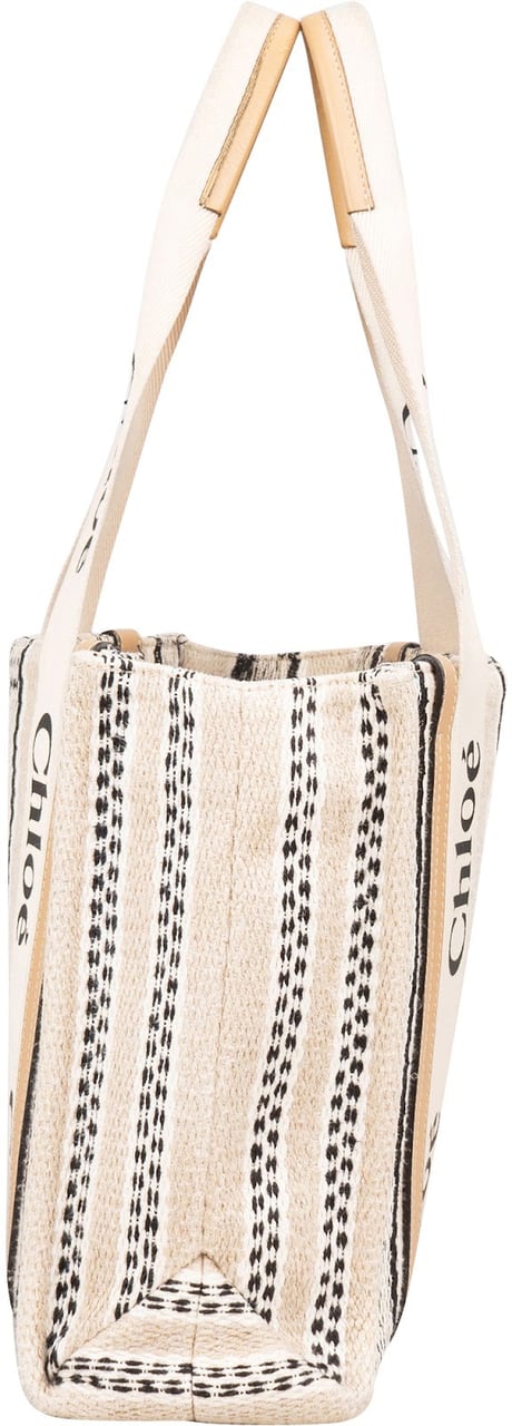 Chloé Woody Tote Medium Shoulder Bag Beige