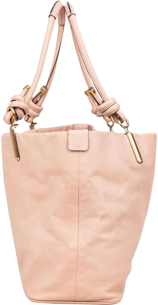 Chloé Leather Janet Shopper Tote Shoulder Bag Roze