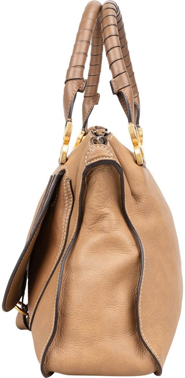 Chloé Brown Leather Marcie Handbag Bruin