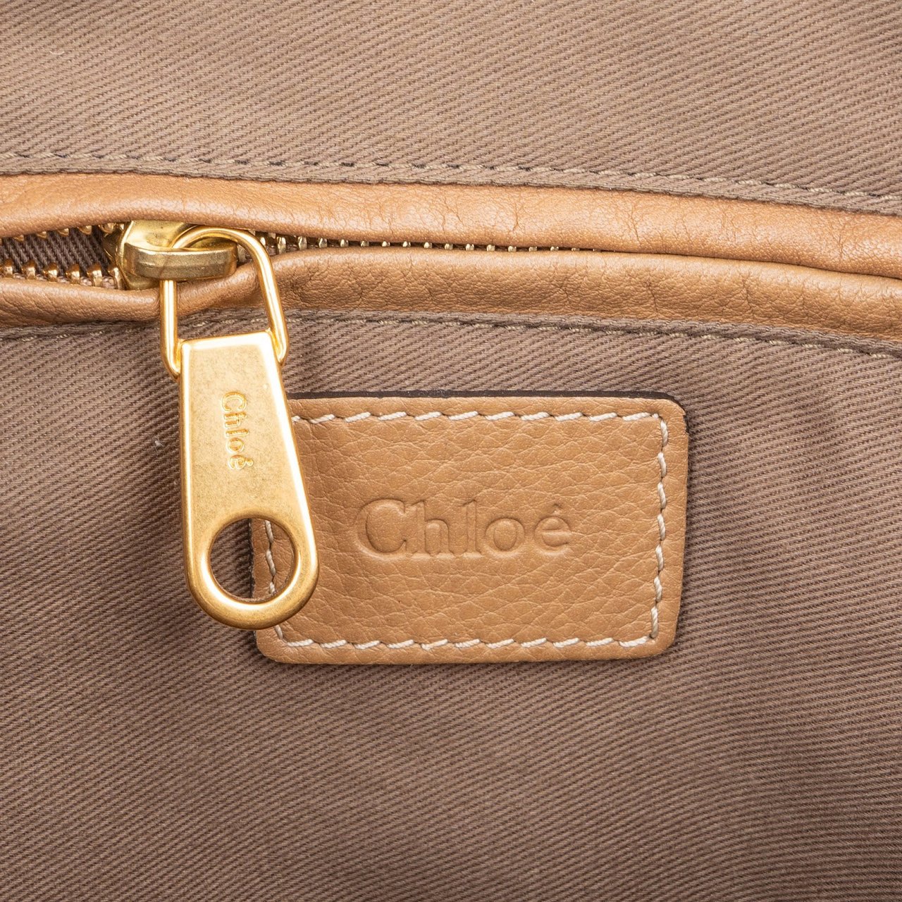 Chloé Brown Leather Marcie Handbag Bruin