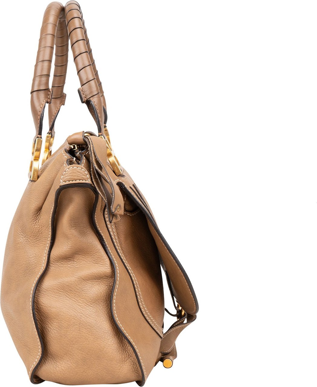 Chloé Brown Leather Marcie Handbag Bruin
