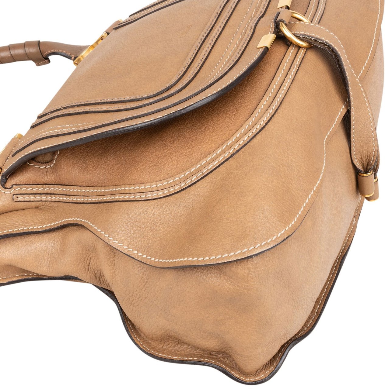 Chloé Brown Leather Marcie Handbag Bruin