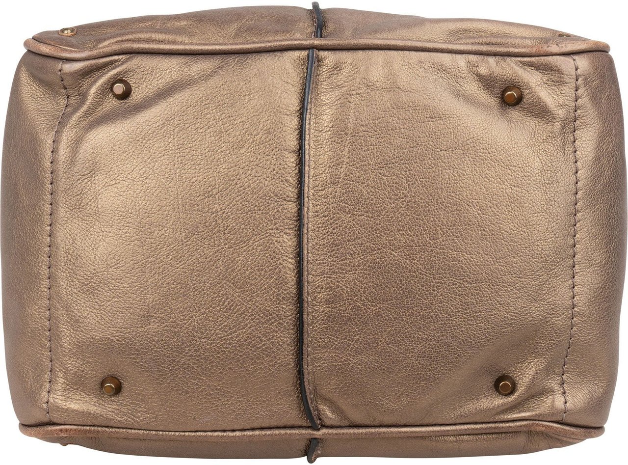 Chloé Metallic Leather Mini Paddington Handbag Divers