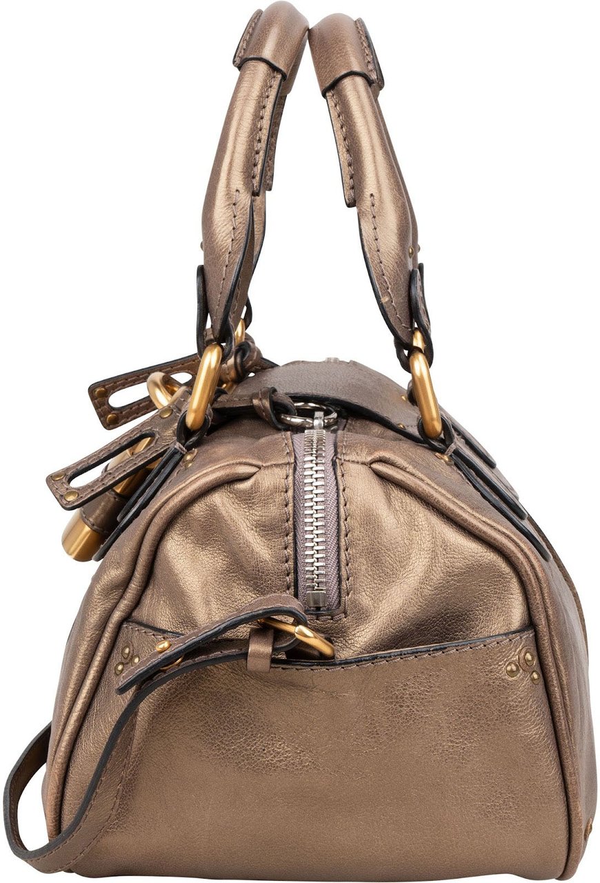 Chloé Metallic Leather Mini Paddington Handbag Divers