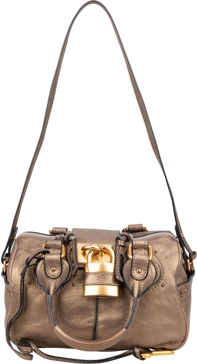 Chloé Metallic Leather Mini Paddington Handbag Divers