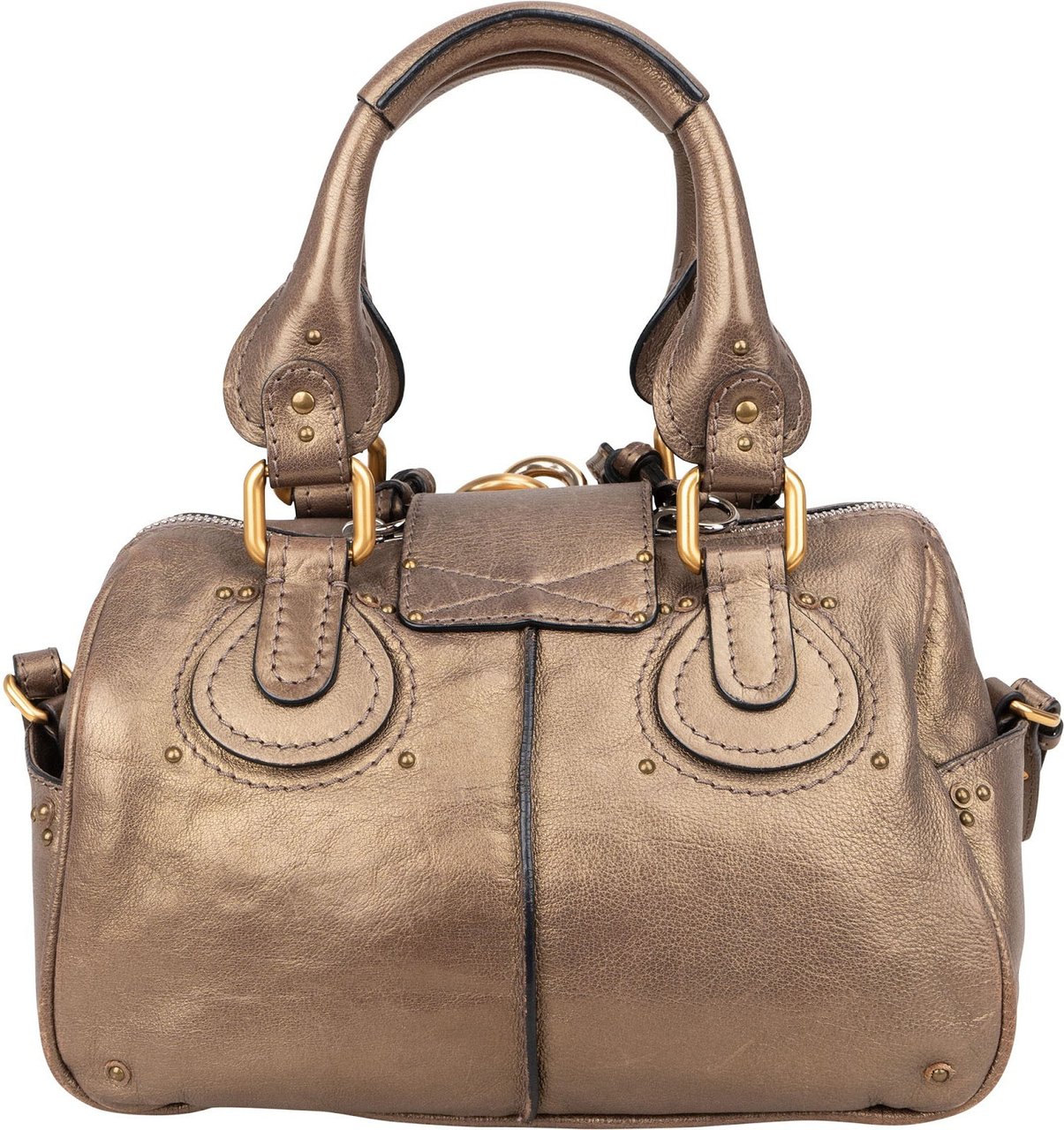 Chloé Metallic Leather Mini Paddington Handbag Divers