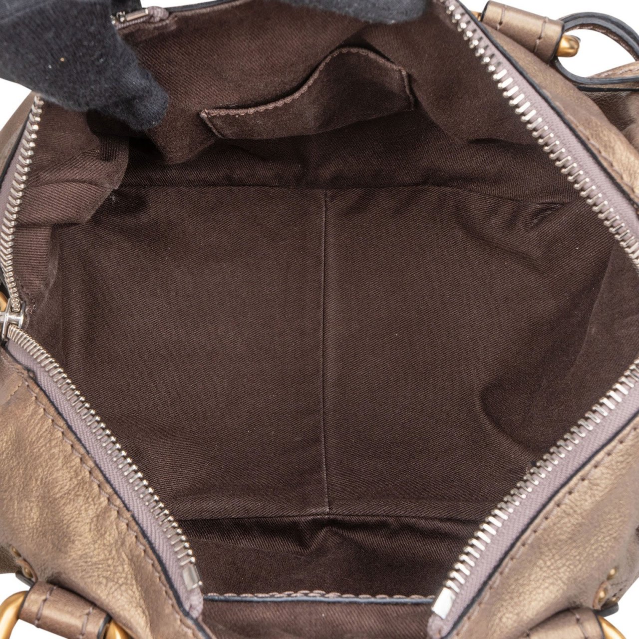 Chloé Metallic Leather Mini Paddington Handbag Divers