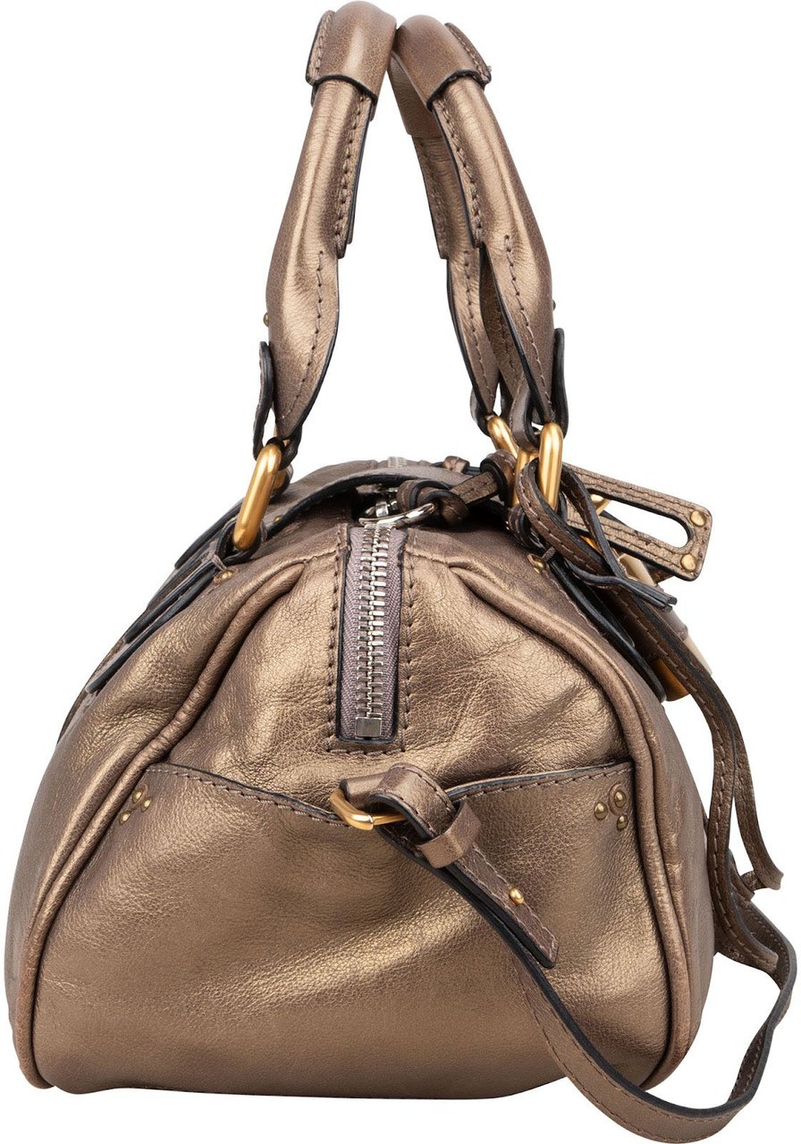Chloé Metallic Leather Mini Paddington Handbag Divers