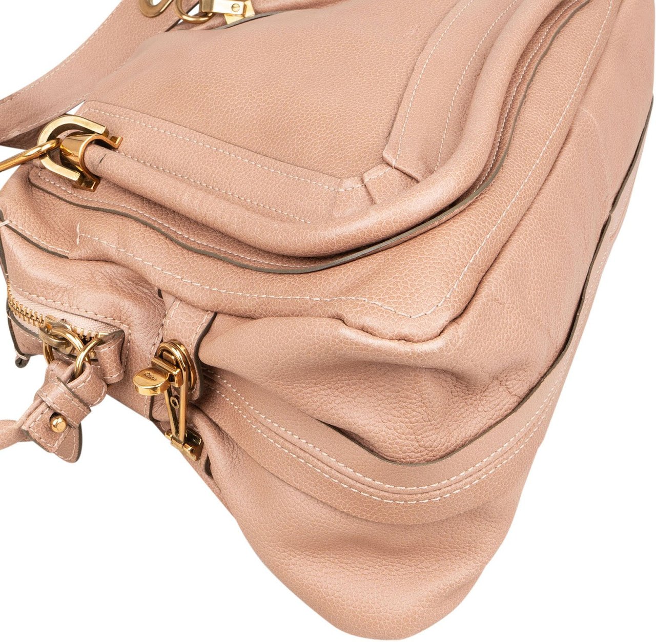Chloé Pink Grained Leather Paraty Handbag Rood