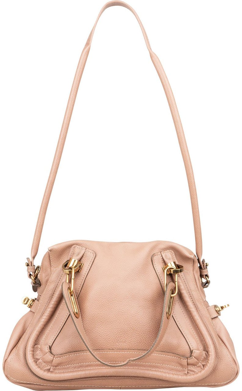 Chloé Pink Grained Leather Paraty Handbag Rood