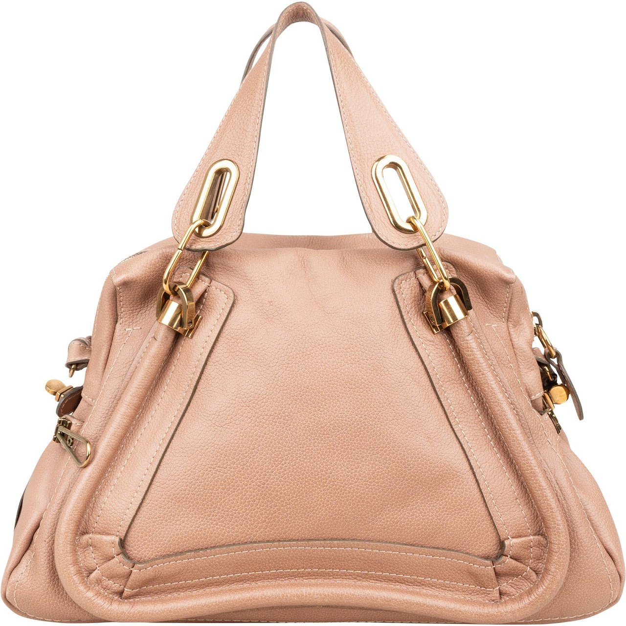 Chloé Chloé Pink Grained Leather Paraty Handbag Rood