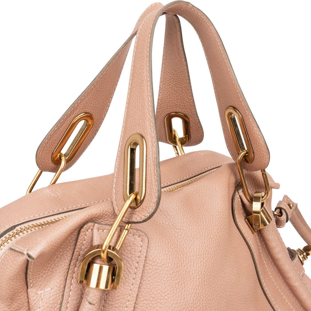 Chloé Pink Grained Leather Paraty Handbag Rood