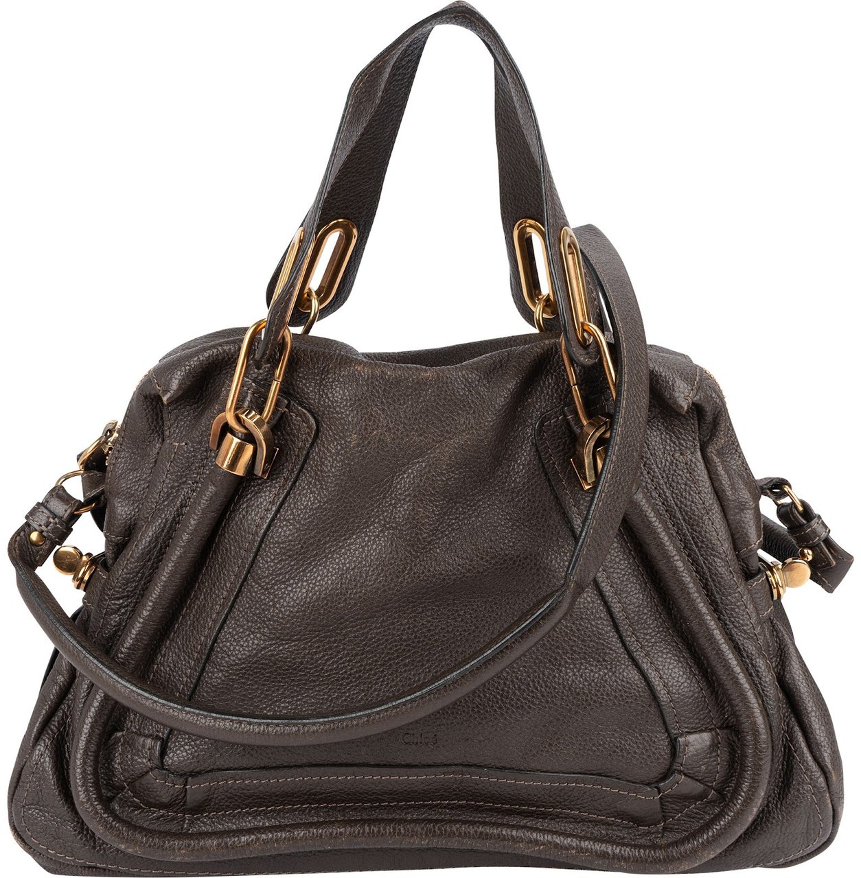 Chloé Chloé Brown Leather Paraty Handbag Bruin