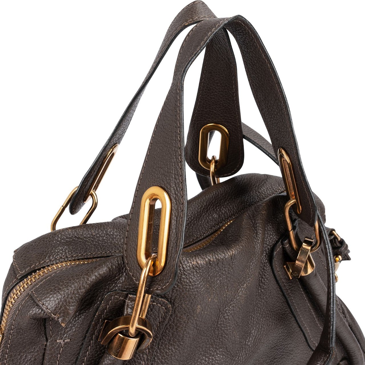 Chloé Chloé Brown Leather Paraty Handbag Bruin