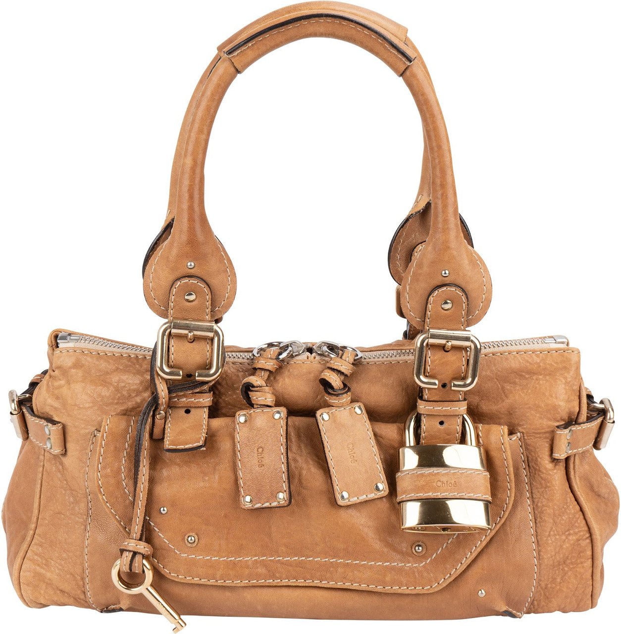 Chloé Leather Paddington Handbag Bruin
