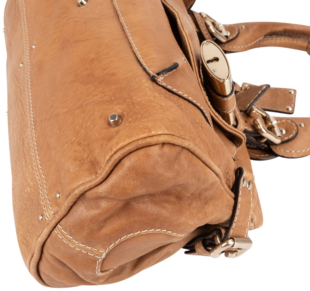 Chloé Leather Paddington Handbag Bruin