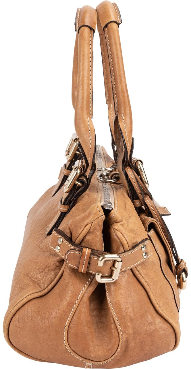 Chloé Leather Paddington Handbag Bruin