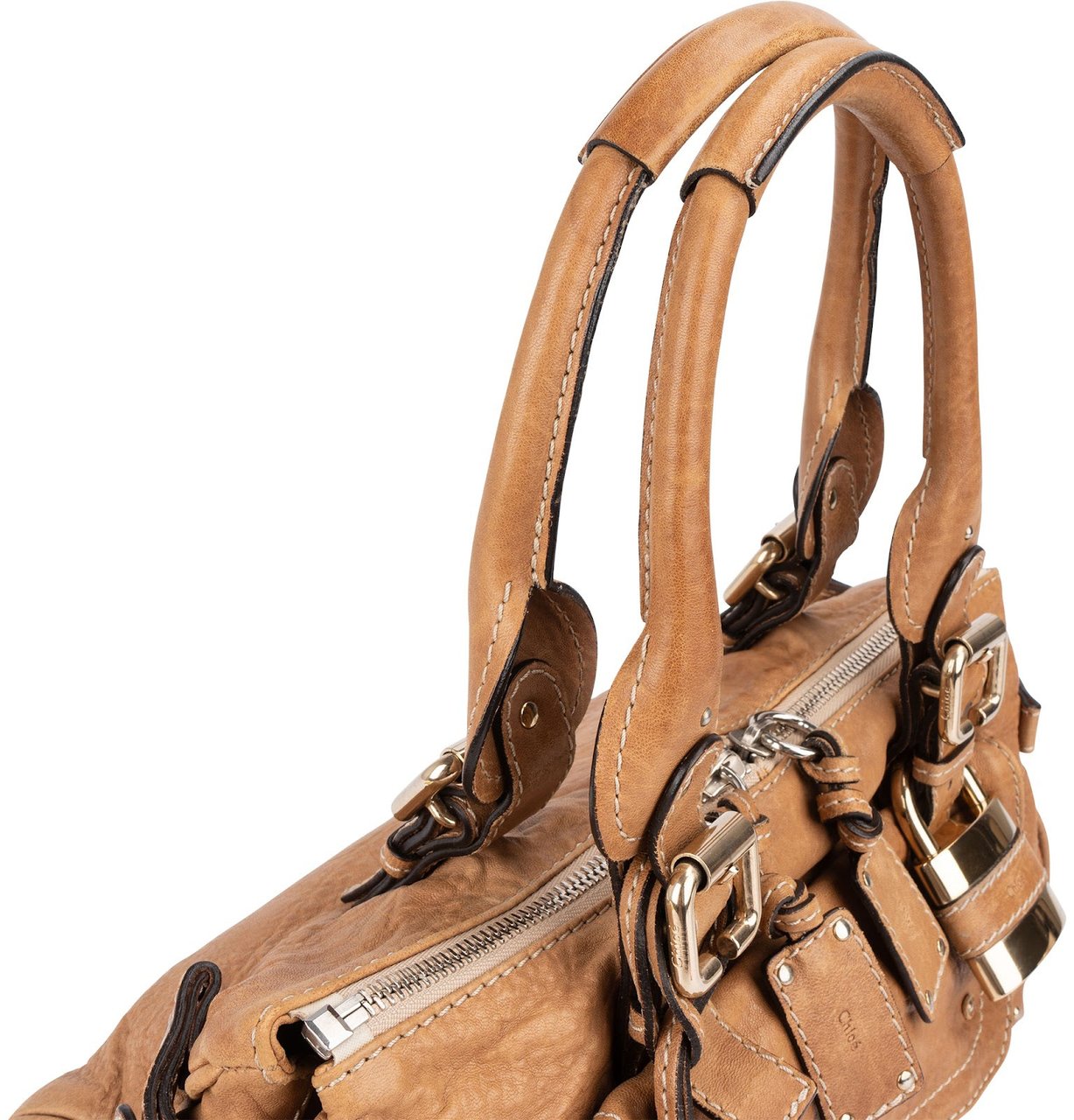 Chloé Leather Paddington Handbag Bruin