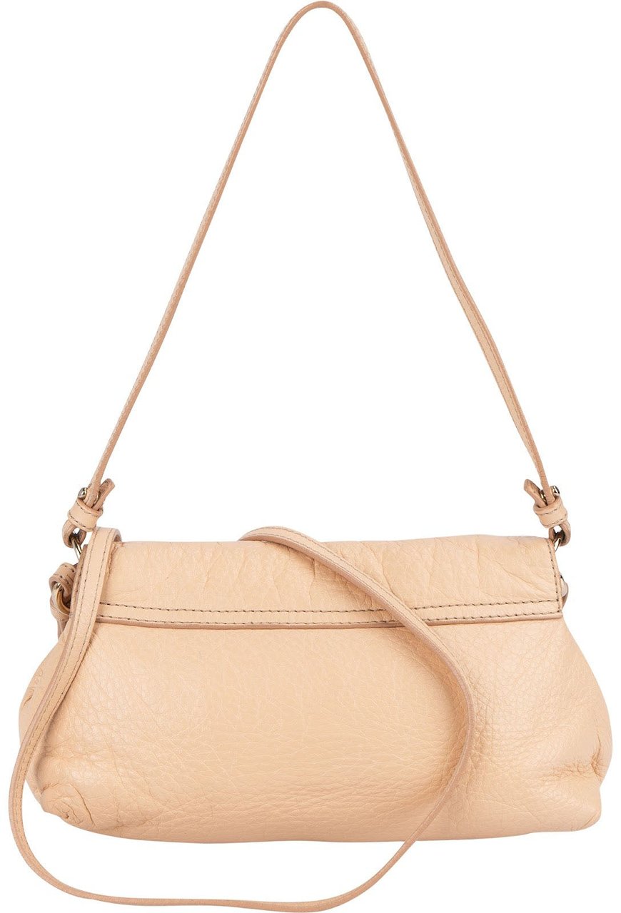 Chloé Pink Leather Lily Ribbon Crossbody Bag Beige
