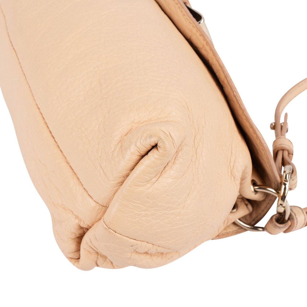 Chloé Pink Leather Lily Ribbon Crossbody Bag Beige