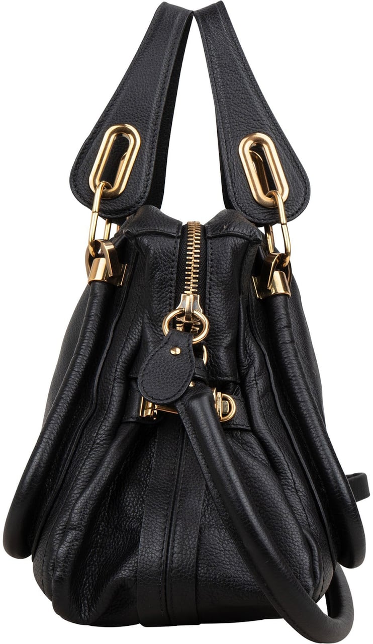 Chloé Chloé Black Leather Paraty Handbag Zwart