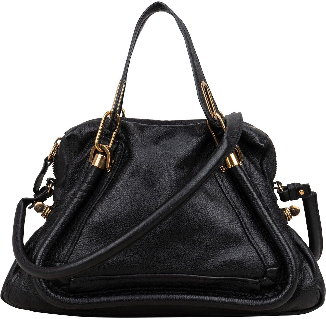 Chloé Chloé Black Leather Paraty Handbag Zwart