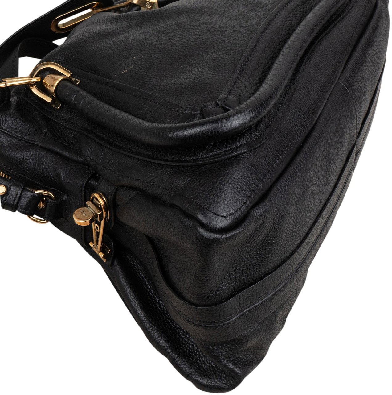 Chloé Chloé Black Leather Paraty Handbag Zwart