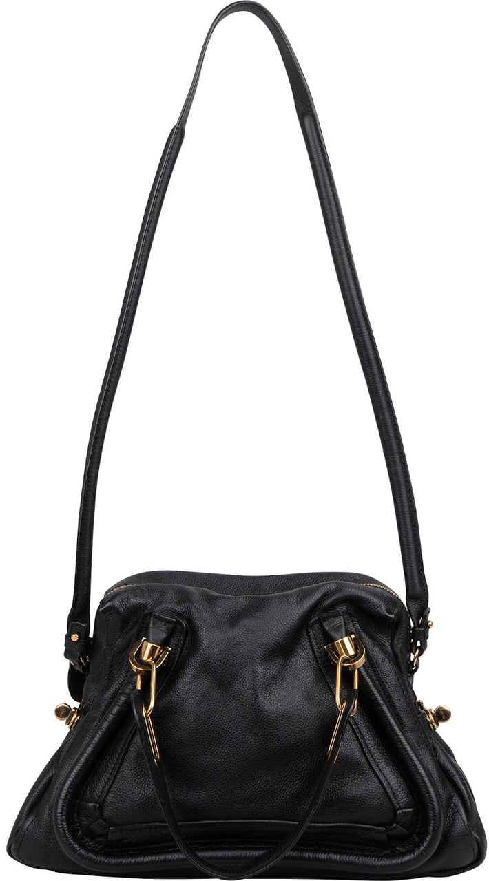 Chloé Chloé Black Leather Paraty Handbag Zwart