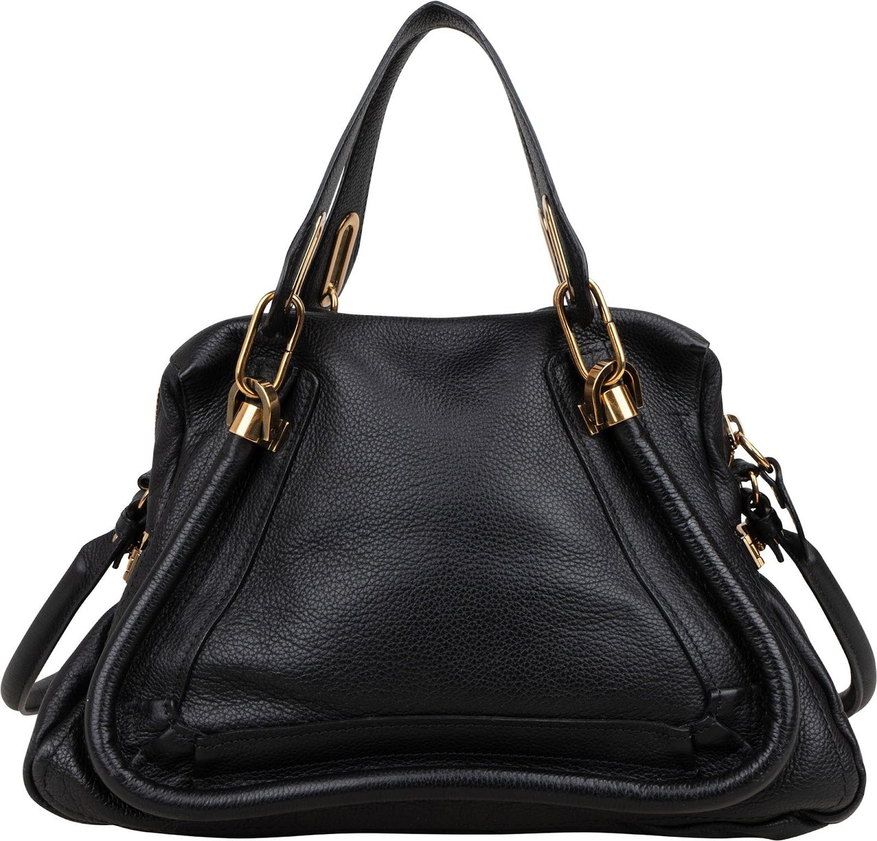 Chloé Chloé Black Leather Paraty Handbag Zwart